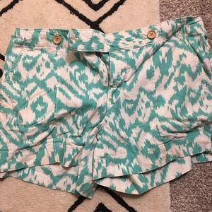 Ann Taylor loft turquoise and white shorts